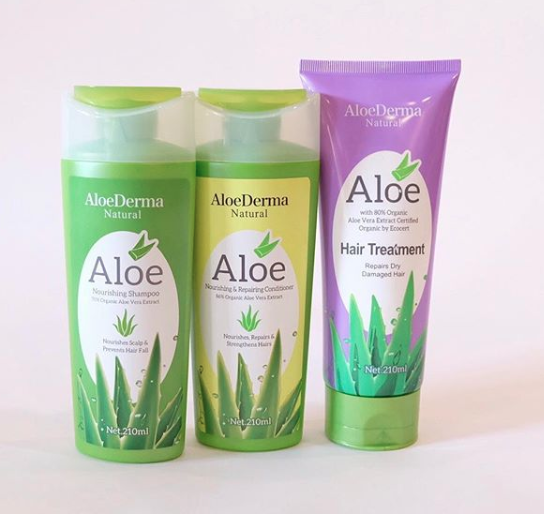 AloeDerma shampoo, conditioner, hair treatment