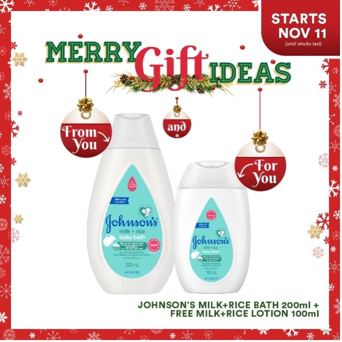Johnson's Milk+Rice Bath 200ml + FREE Lotion 100ml